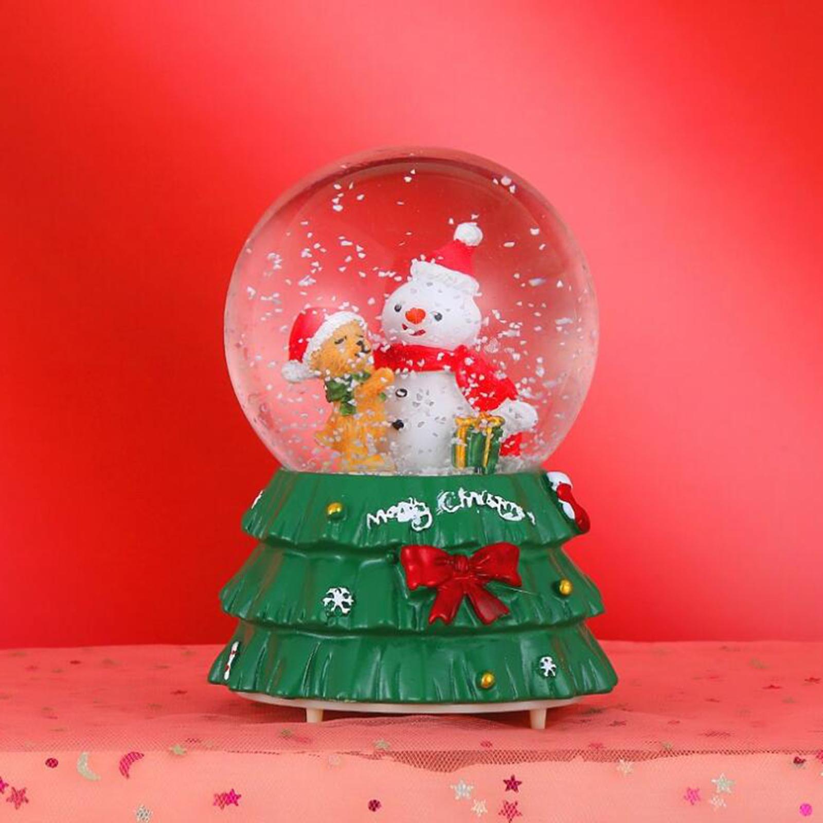 Christmas Romantic Ball Music Box Decoration for New Year Snowman