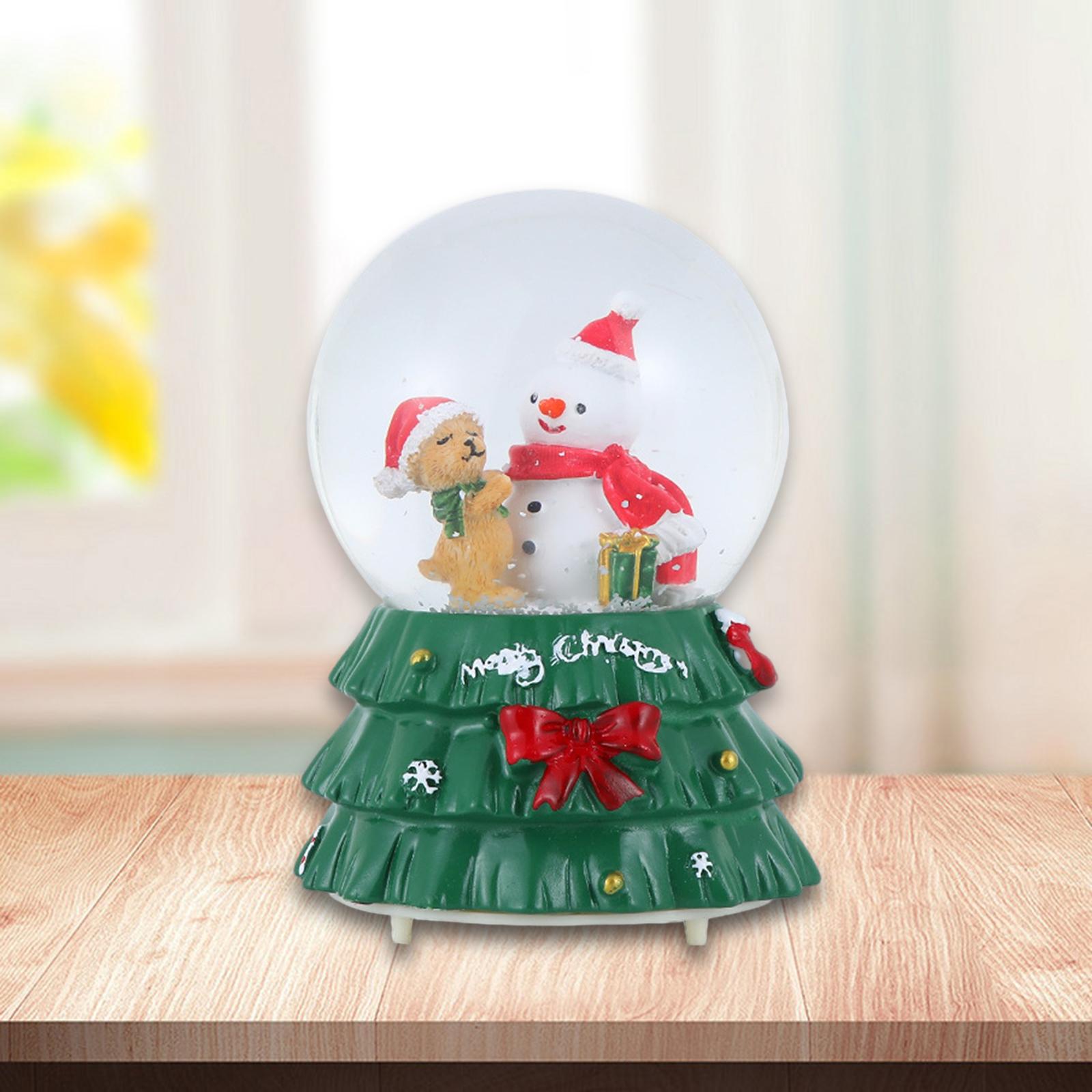 Christmas Romantic Ball Music Box Decoration for New Year Snowman