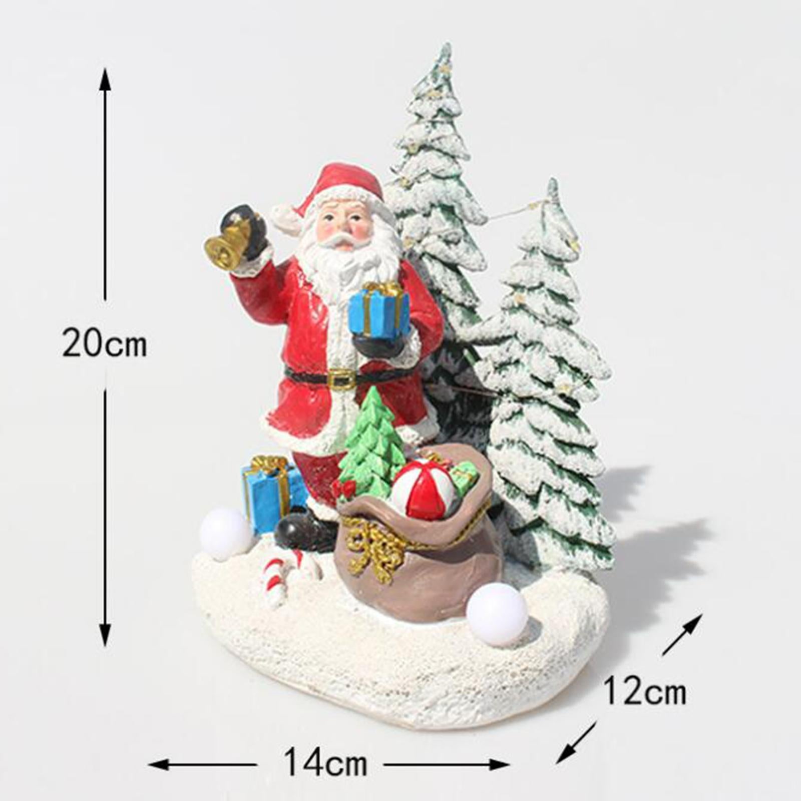 Lighted Christmas Miniature Figurines Toys DIY Accessories Doll House Decor Santa Claus