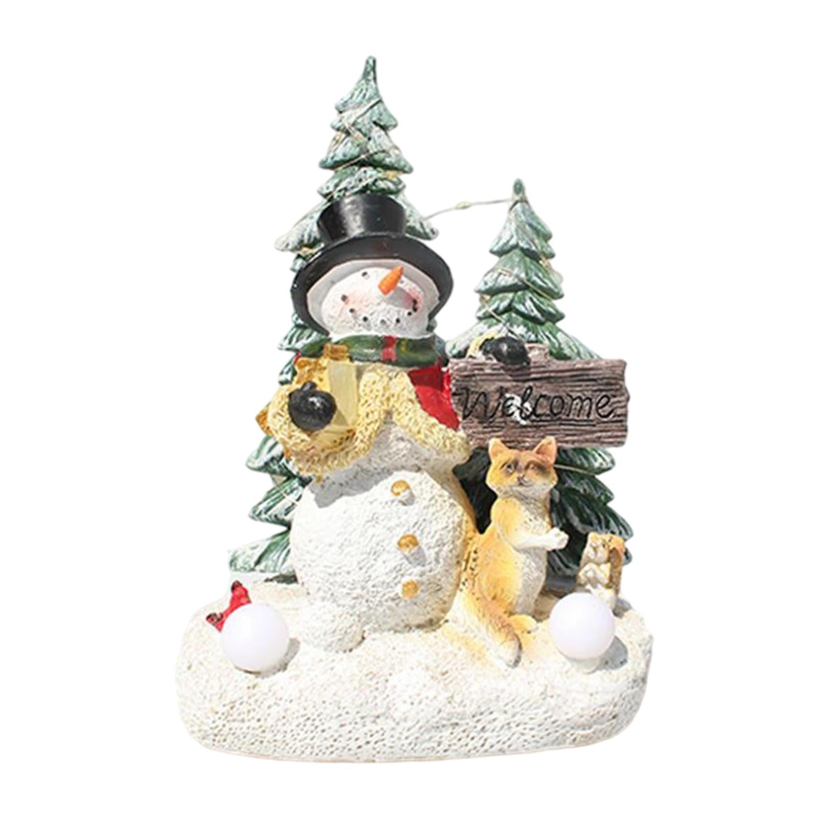 Lighted Christmas Miniature Figurines Toys DIY Accessories Doll House Decor Snowman