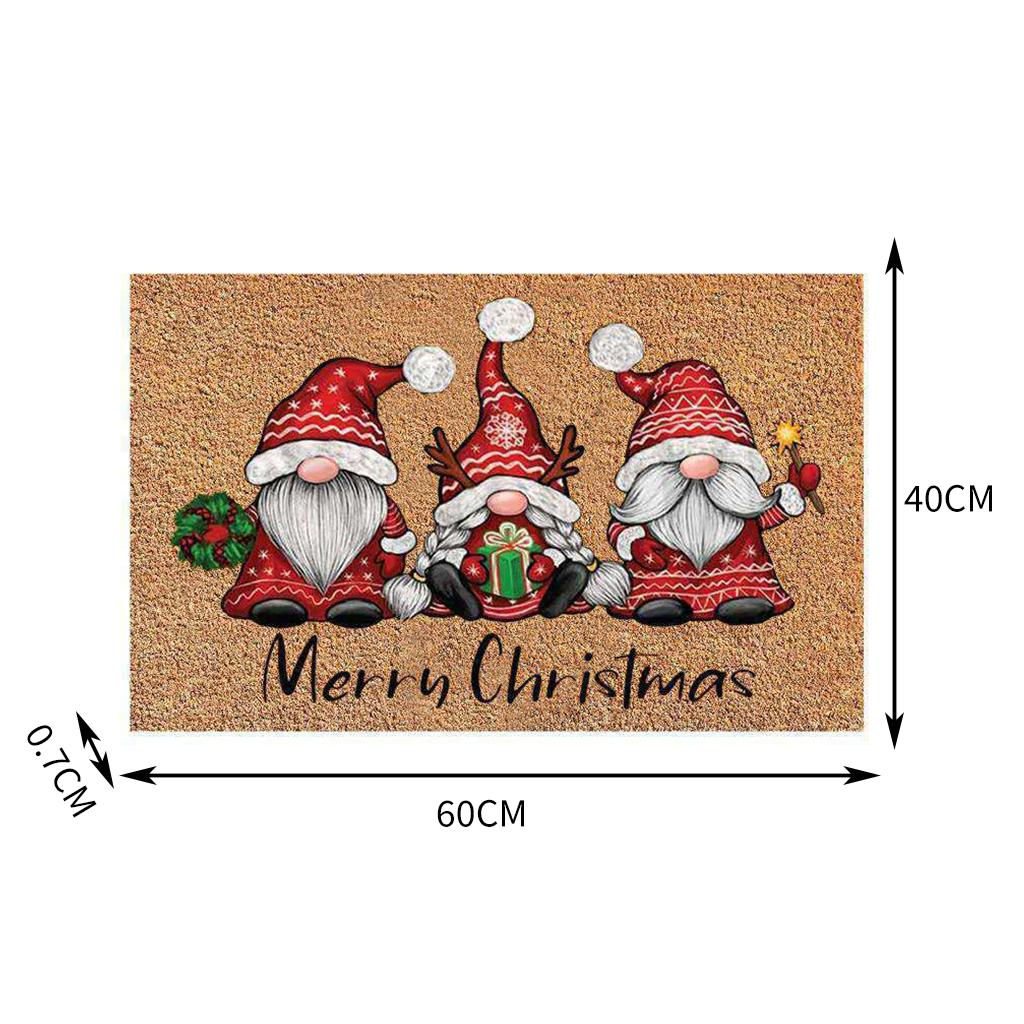 Santa Claus Christmas Mat Gift Non Slip Doormat for New Year Front Door Home Mid santa hole gift