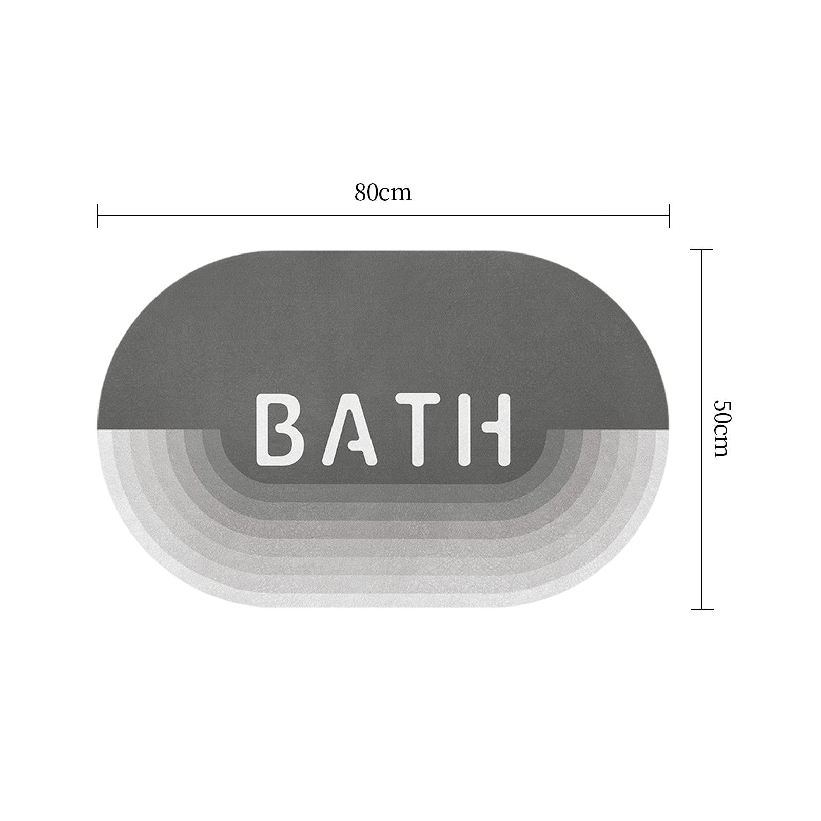 Nordic Style Bath Mat Polyester Soft Washable Non Slip 50x80cm for Balcony gray