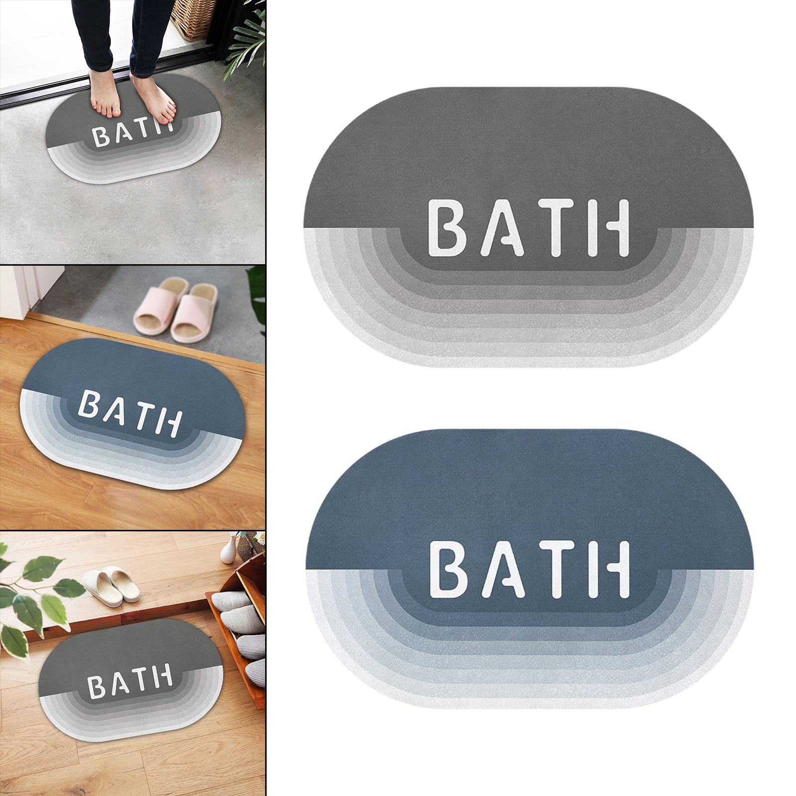 Nordic Style Bath Mat Polyester Soft Washable Non Slip 50x80cm for Balcony gray