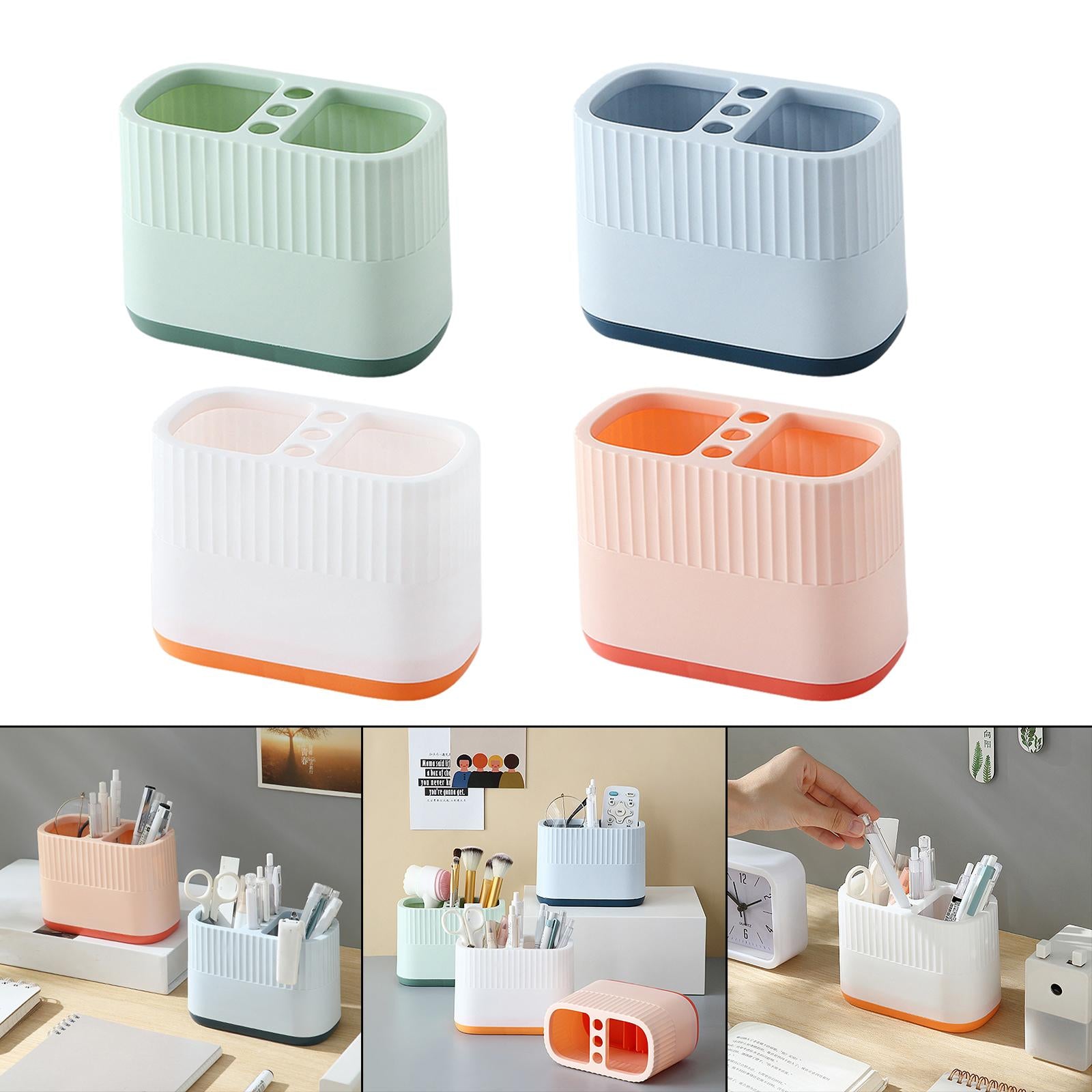 Multi-Function Pen Holder Pencil Pot Pen Tube for Cabinet Office Desktop Green