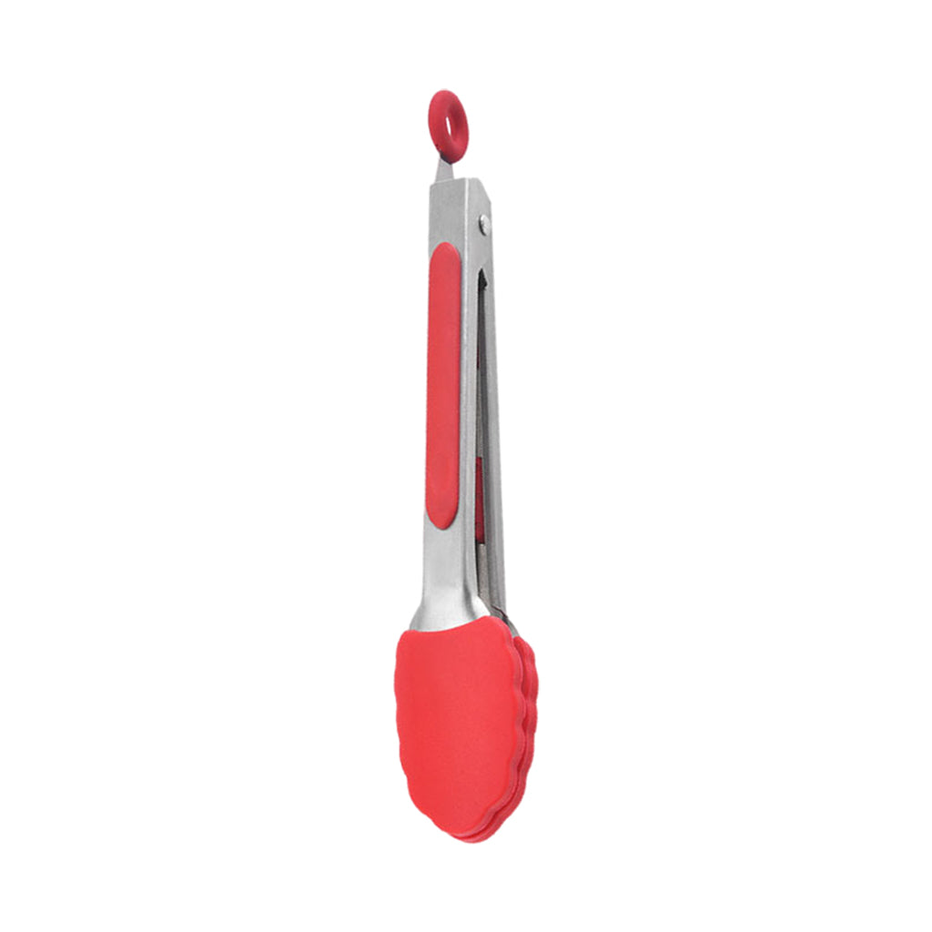 Kitchen Tongs with Silicone Tips Food BBQ Cooking Utensil 7 inch Red