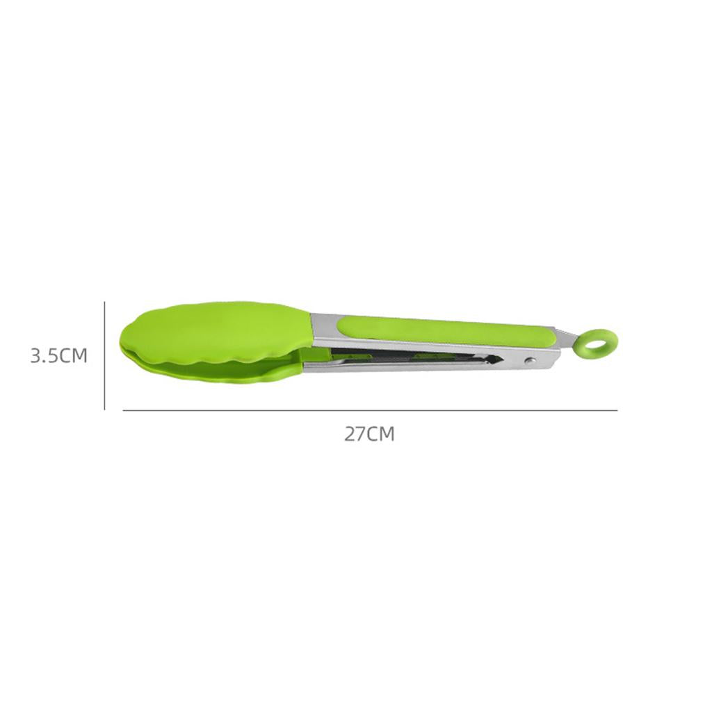 Kitchen Tongs with Silicone Tips Food BBQ Cooking Utensil 9 inch Green