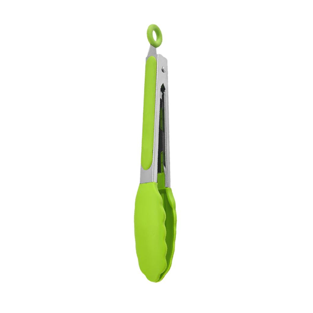 Kitchen Tongs with Silicone Tips Food BBQ Cooking Utensil 9 inch Green