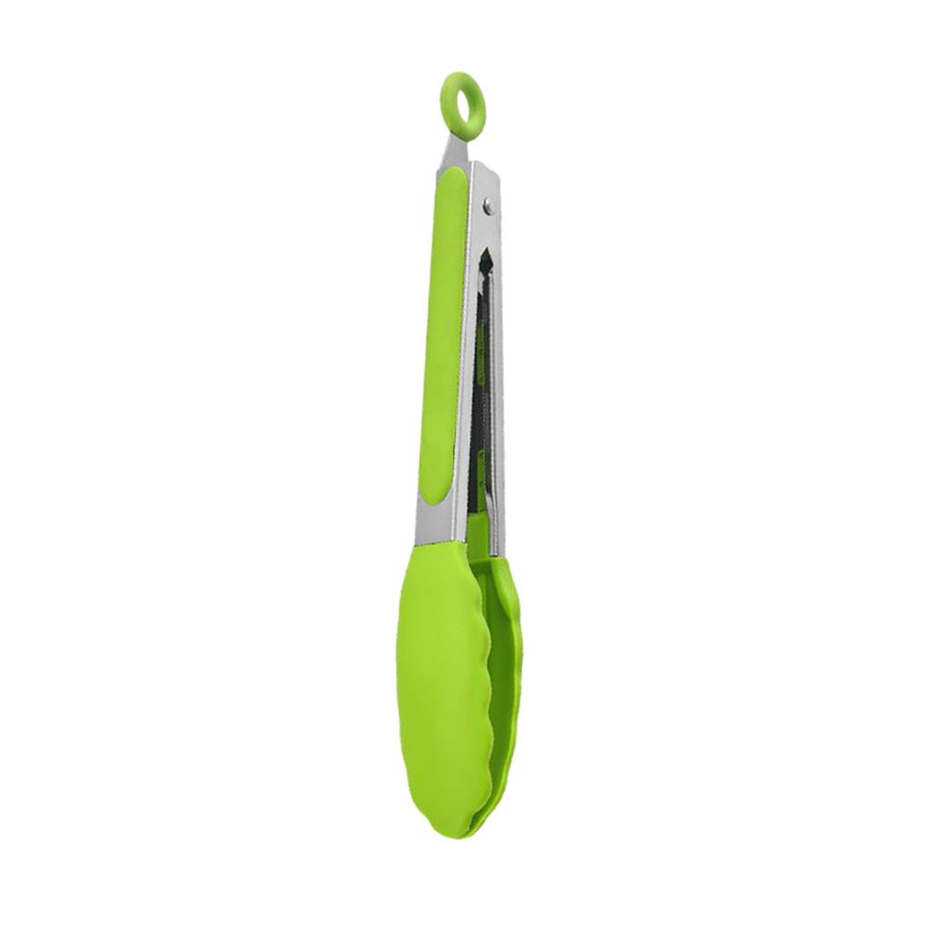 Kitchen Tongs with Silicone Tips Food BBQ Cooking Utensil 9 inch Green