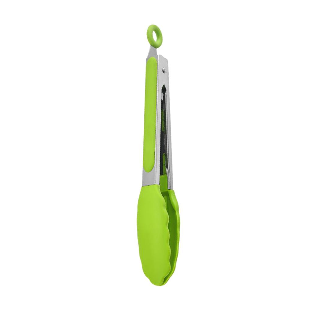 Kitchen Tongs with Silicone Tips Food BBQ Cooking Utensil 9 inch Green