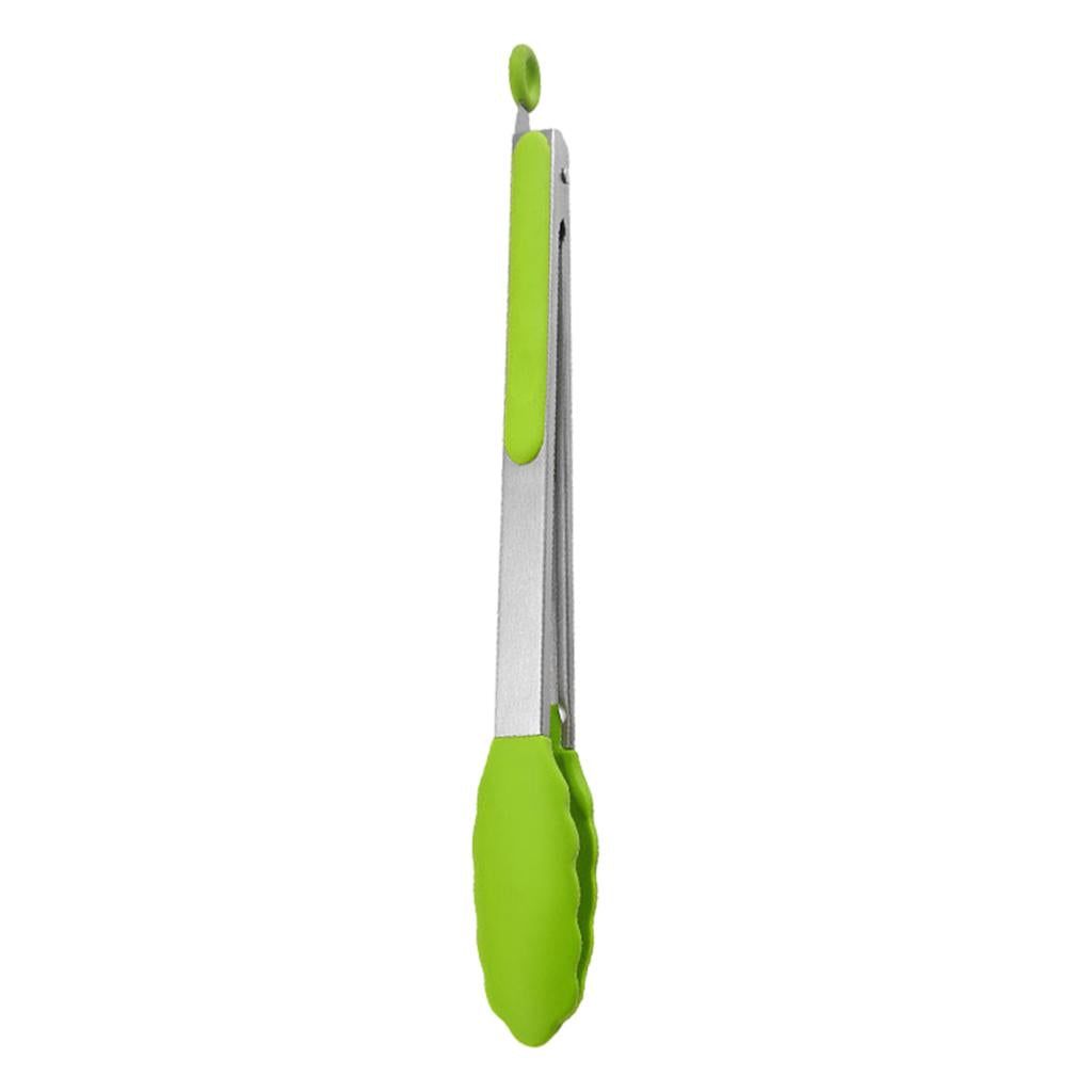 Kitchen Tongs with Silicone Tips Food BBQ Cooking Utensil 12 inch Green