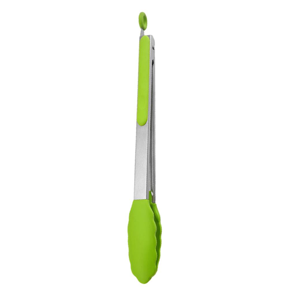 Kitchen Tongs with Silicone Tips Food BBQ Cooking Utensil 12 inch Green