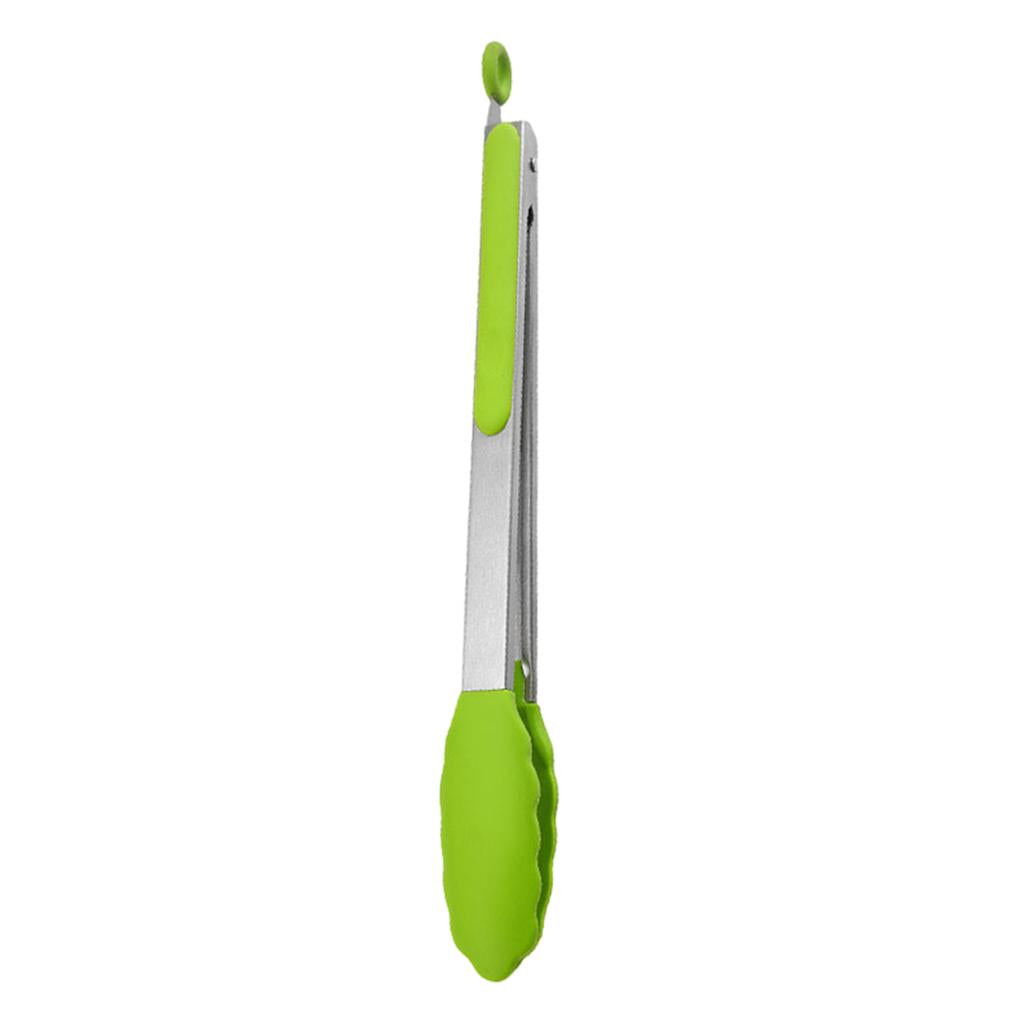 Kitchen Tongs with Silicone Tips Food BBQ Cooking Utensil 12 inch Green