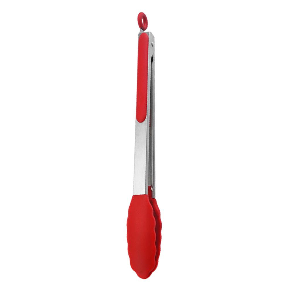 Kitchen Tongs with Silicone Tips Food BBQ Cooking Utensil 12 inch Red