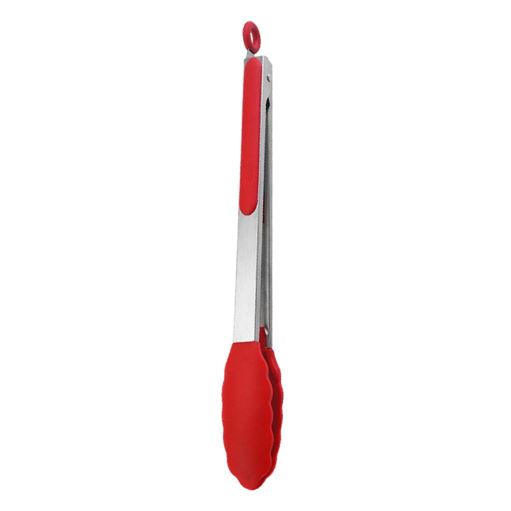 Kitchen Tongs with Silicone Tips Food BBQ Cooking Utensil 12 inch Red