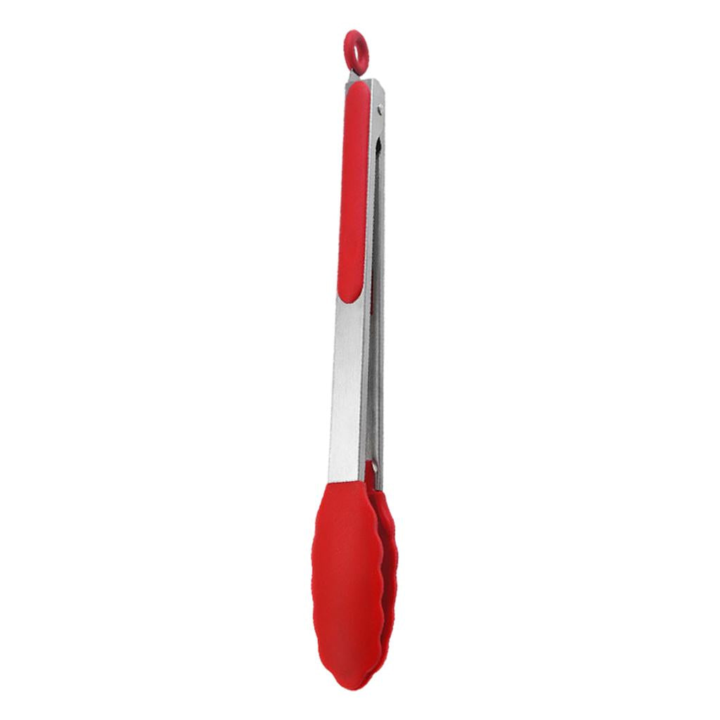 Kitchen Tongs with Silicone Tips Food BBQ Cooking Utensil 12 inch Red