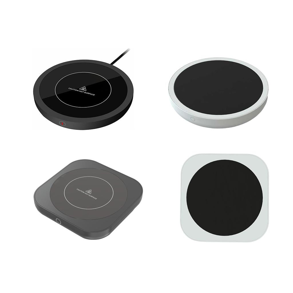 Electric Cup Mug Heater Mat Drinking Heating Pad Adjustable Temperature Black Round