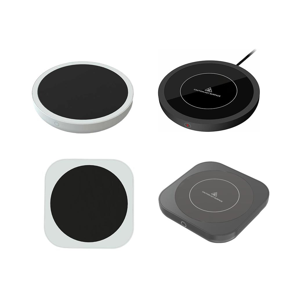 Electric Cup Mug Heater Mat Drinking Heating Pad Adjustable Temperature Black Round