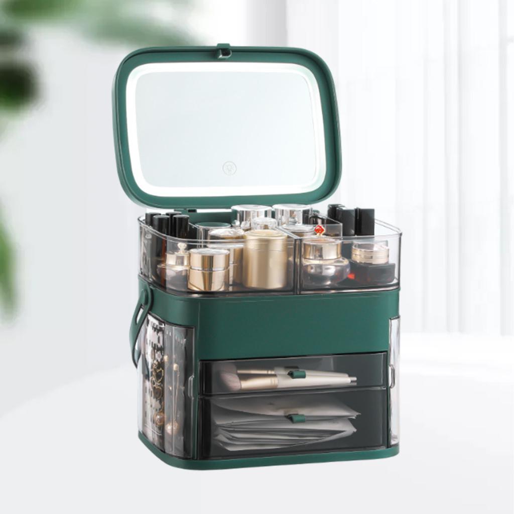 Makeup Storage Organize Box Cosmetic Storage Box for Bathroom Green