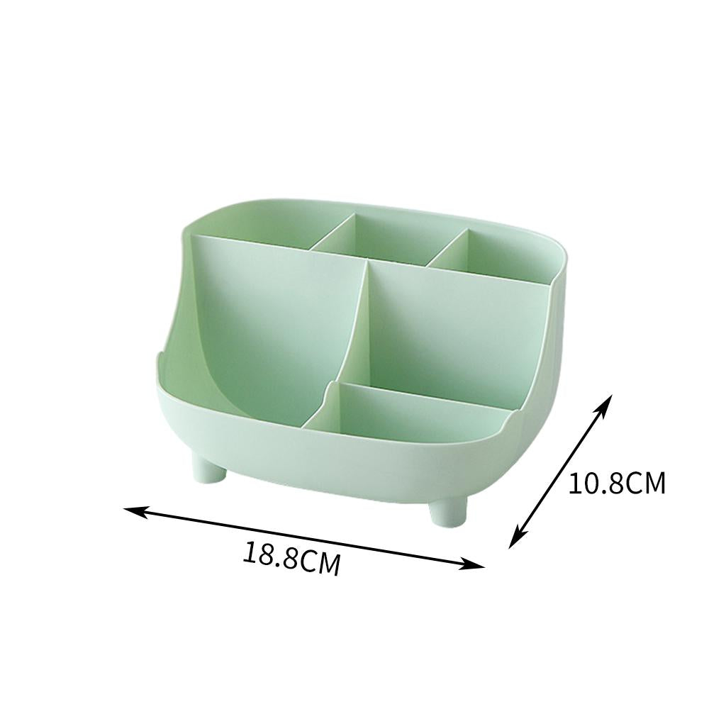 6 Grids Desktop Organizer Pen Holder for Home School Stationery Green