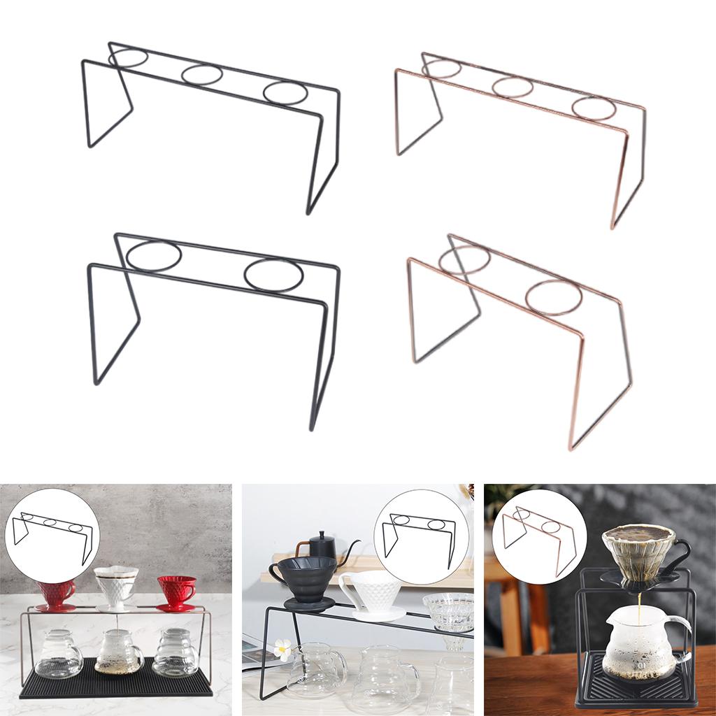 Stainless Steel Coffee Dripper Stand Household for Restaurant Office Two Hole Black