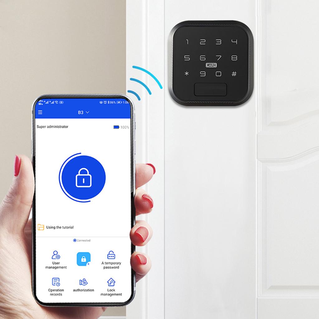 Fingerprint Password Smart Lock Home Card Fingerprint Lock Black