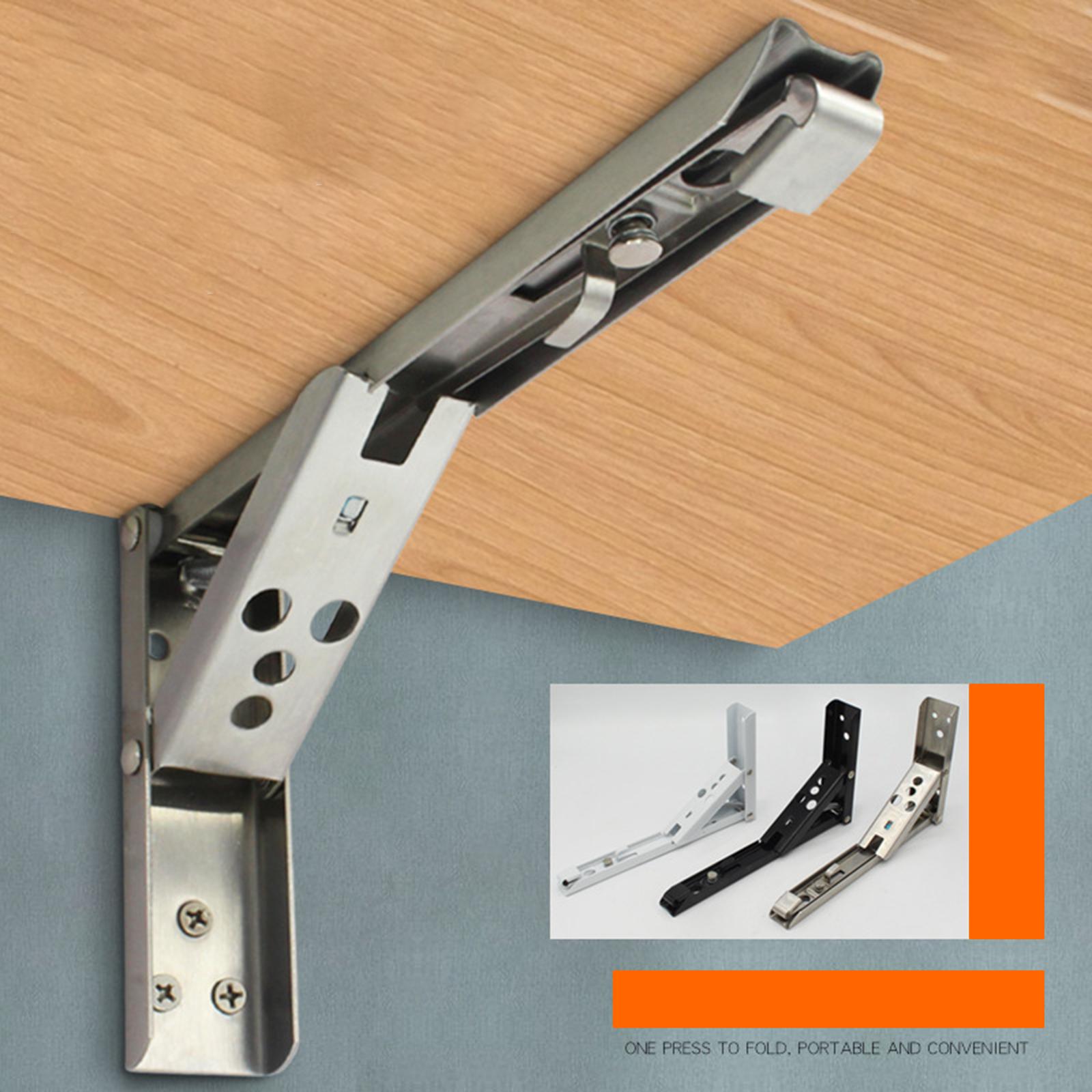 Metal Triangle Folding Angle Bracket Shelf Bracket DIY for Home Storage 8in black