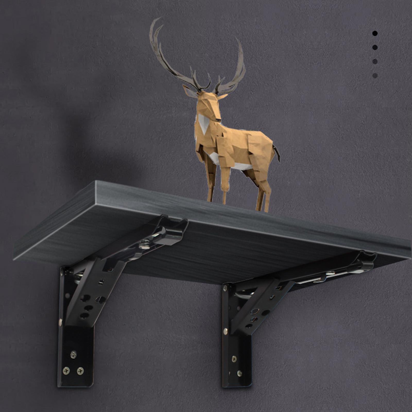 Metal Triangle Folding Angle Bracket Shelf Bracket DIY for Home Storage 8in brushed