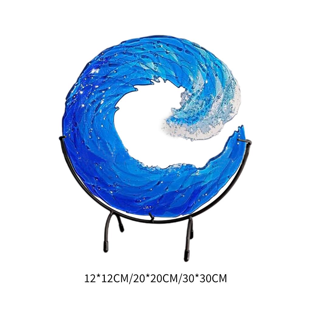 Ocean Wave Sculpture Creative Gradient with Stand Figurine Desktop 20x20cm