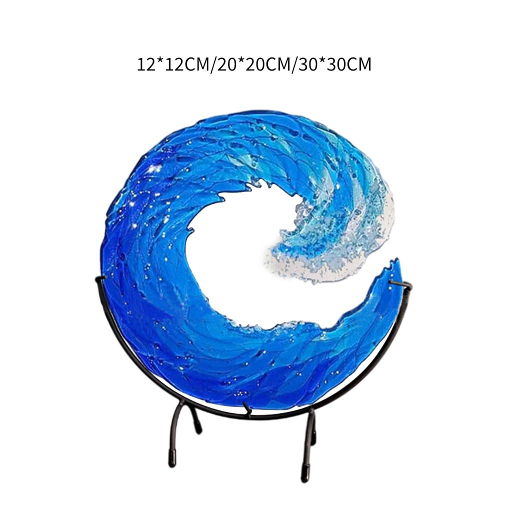 Ocean Wave Sculpture Creative Gradient with Stand Figurine Desktop 20x20cm