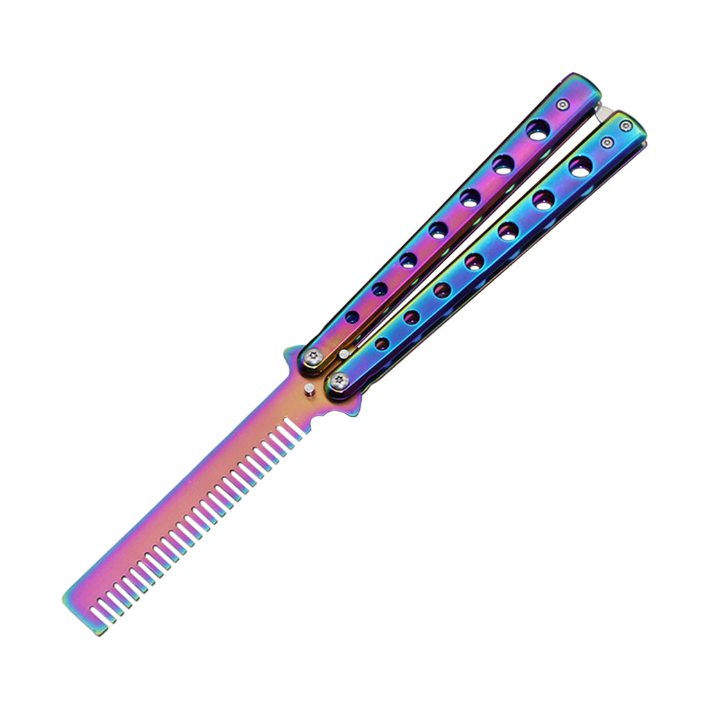 Foldable Beginner Butterfly Knife Practice Knife Combs  Training Knife Multicolor
