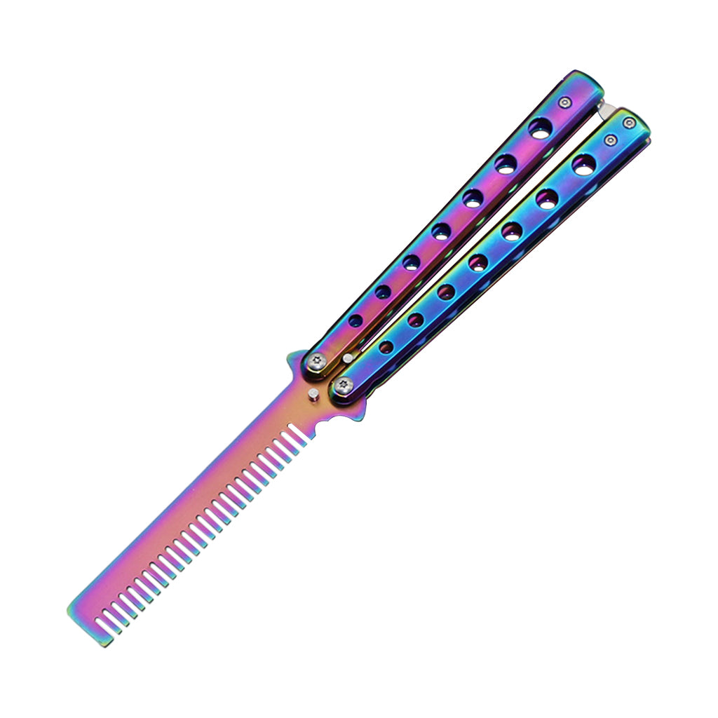 Foldable Beginner Butterfly Knife Practice Knife Combs  Training Knife Multicolor