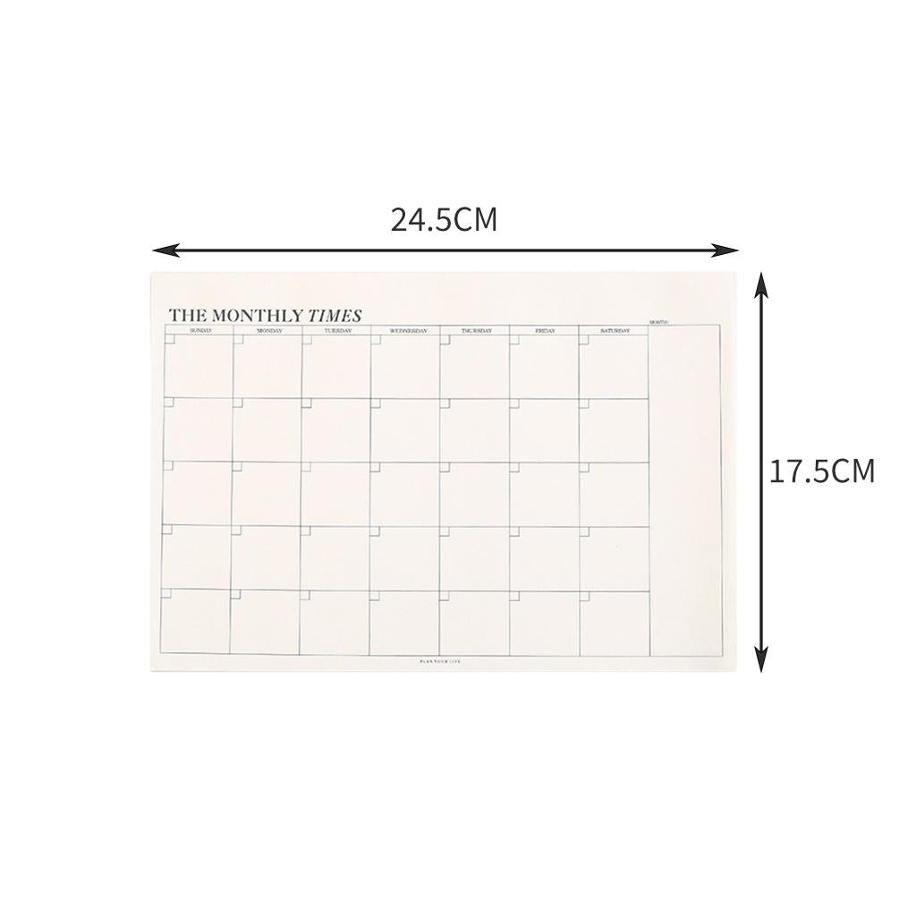 Paper Monthly Calendar Pad Tear-Off Pad Planner Collections for Notes Agenda Month