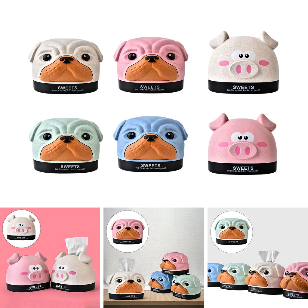 Cute Tissue Box Ornament Craft for Desktop Bedroom Kitchen pink dog