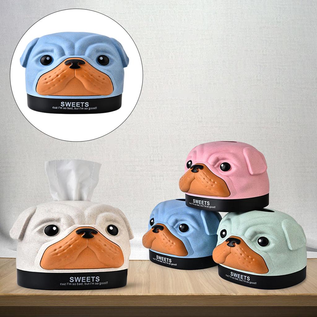 Cute Tissue Box Ornament Craft for Desktop Bedroom Kitchen blue dog