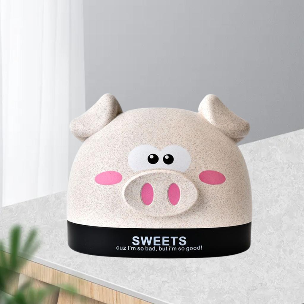 Cute Tissue Box Ornament Craft for Desktop Bedroom Kitchen beige piggy