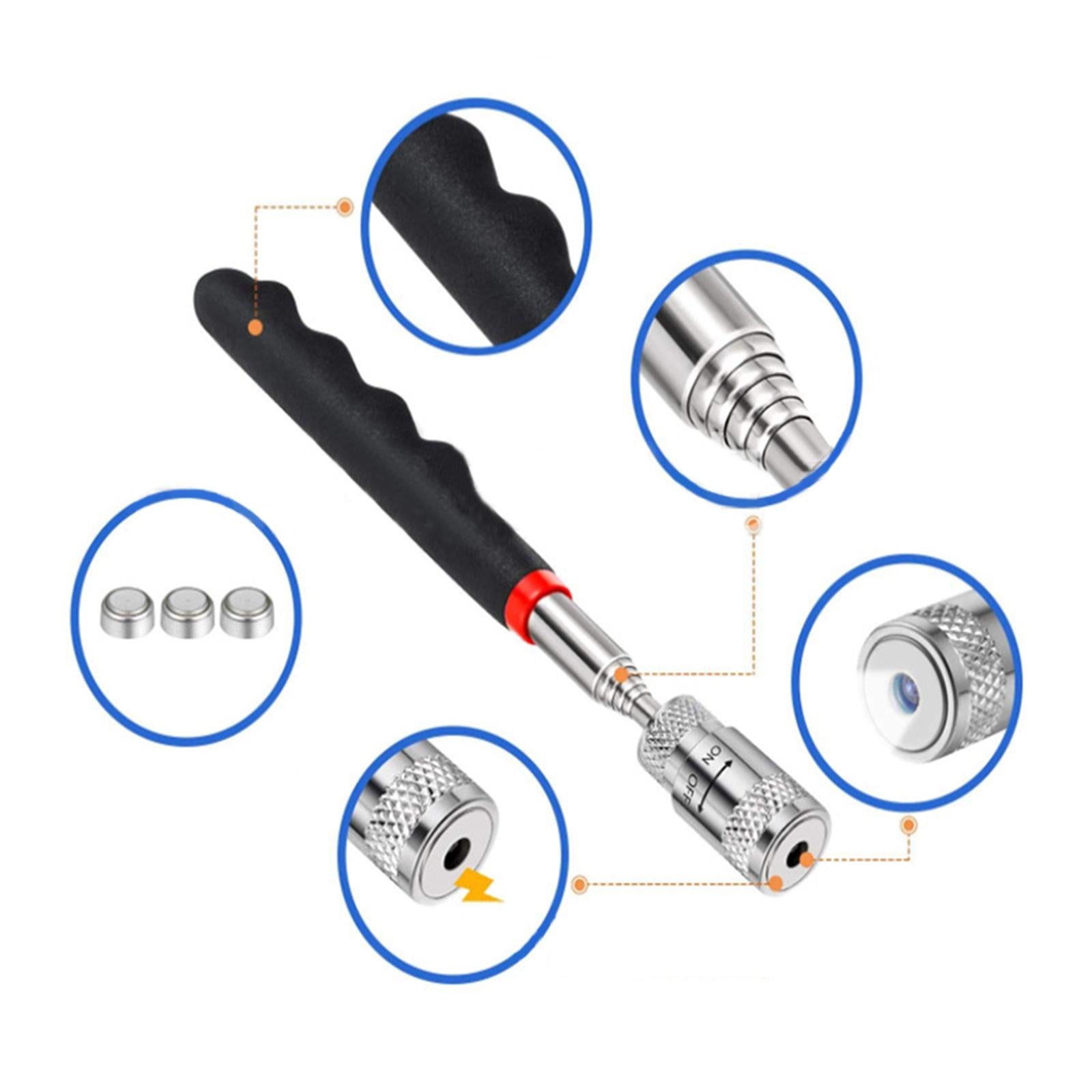 3pcs Magnetic Alloy Steel Telescopic Magnet Grip Pick-up Tool