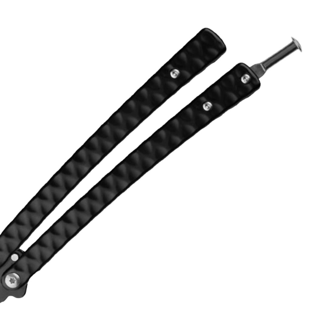Butterfly Knife Trainer 3CR13 Steel Practice Swords Unsharpened Black