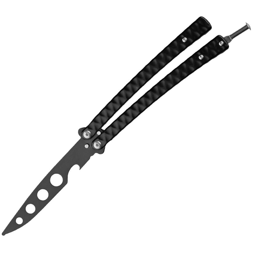 Butterfly Knife Trainer 3CR13 Steel Practice Swords Unsharpened Black