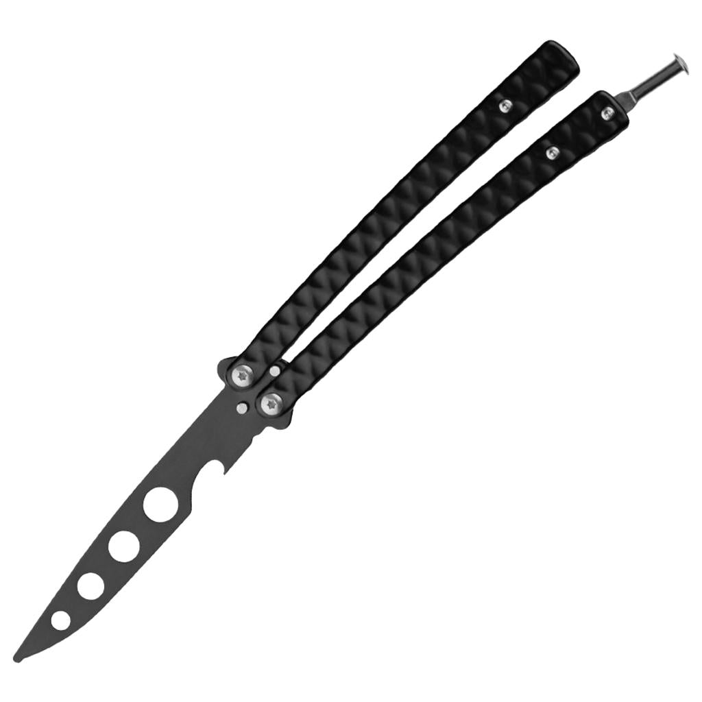 Butterfly Knife Trainer 3CR13 Steel Practice Swords Unsharpened Black