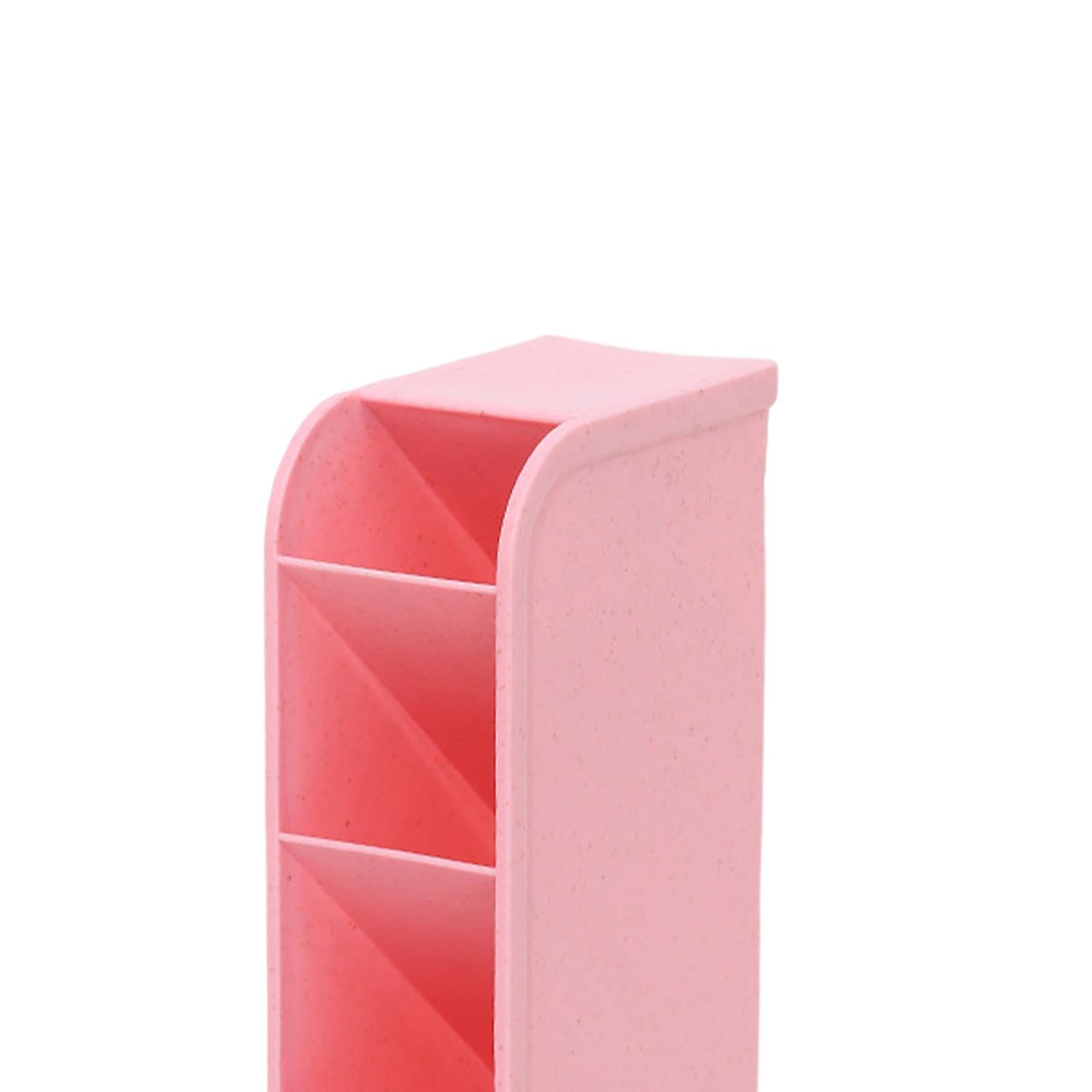 Desktop Organizer Cosmetcis Storage Container for Countertop School Office Pink