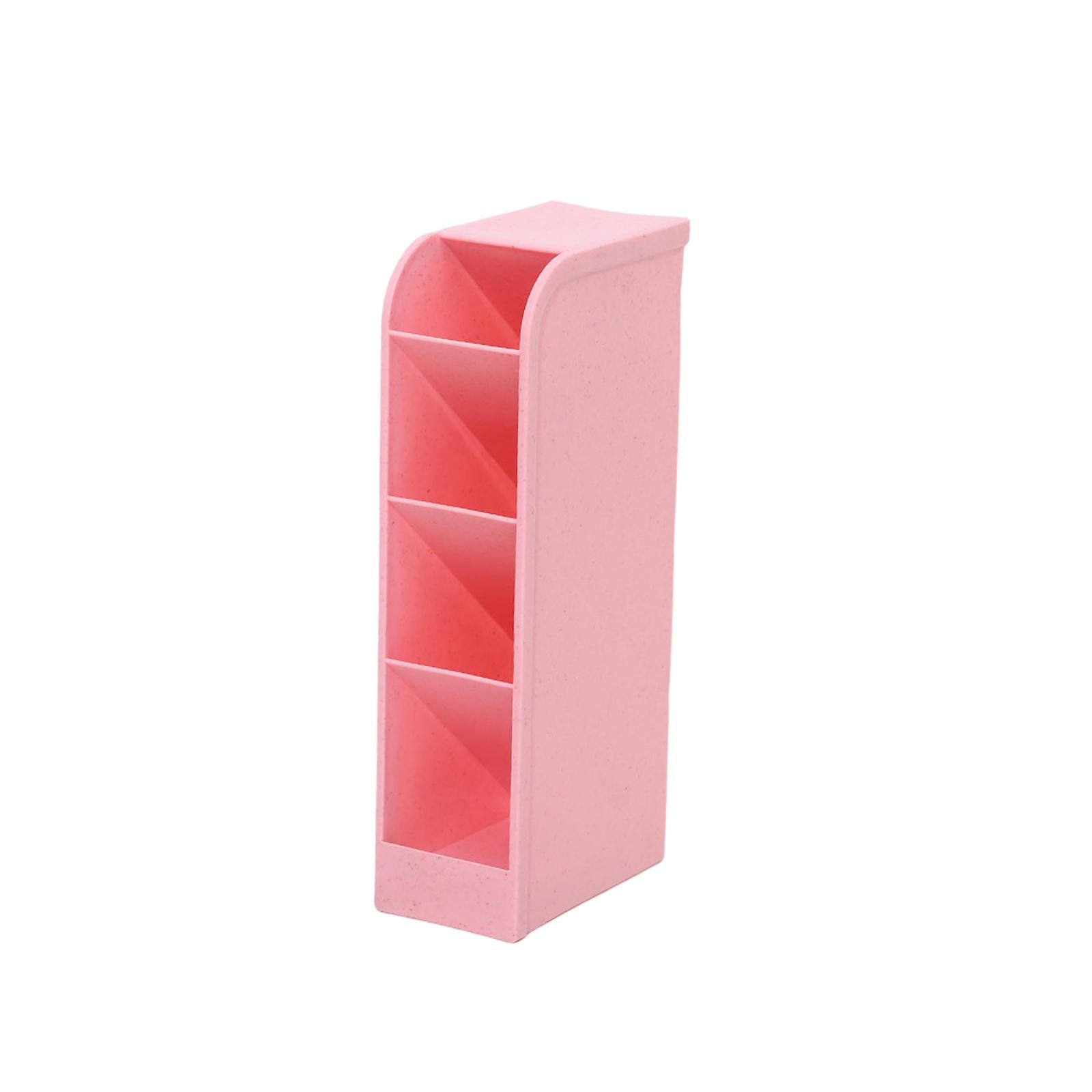 Desktop Organizer Cosmetcis Storage Container for Countertop School Office Pink