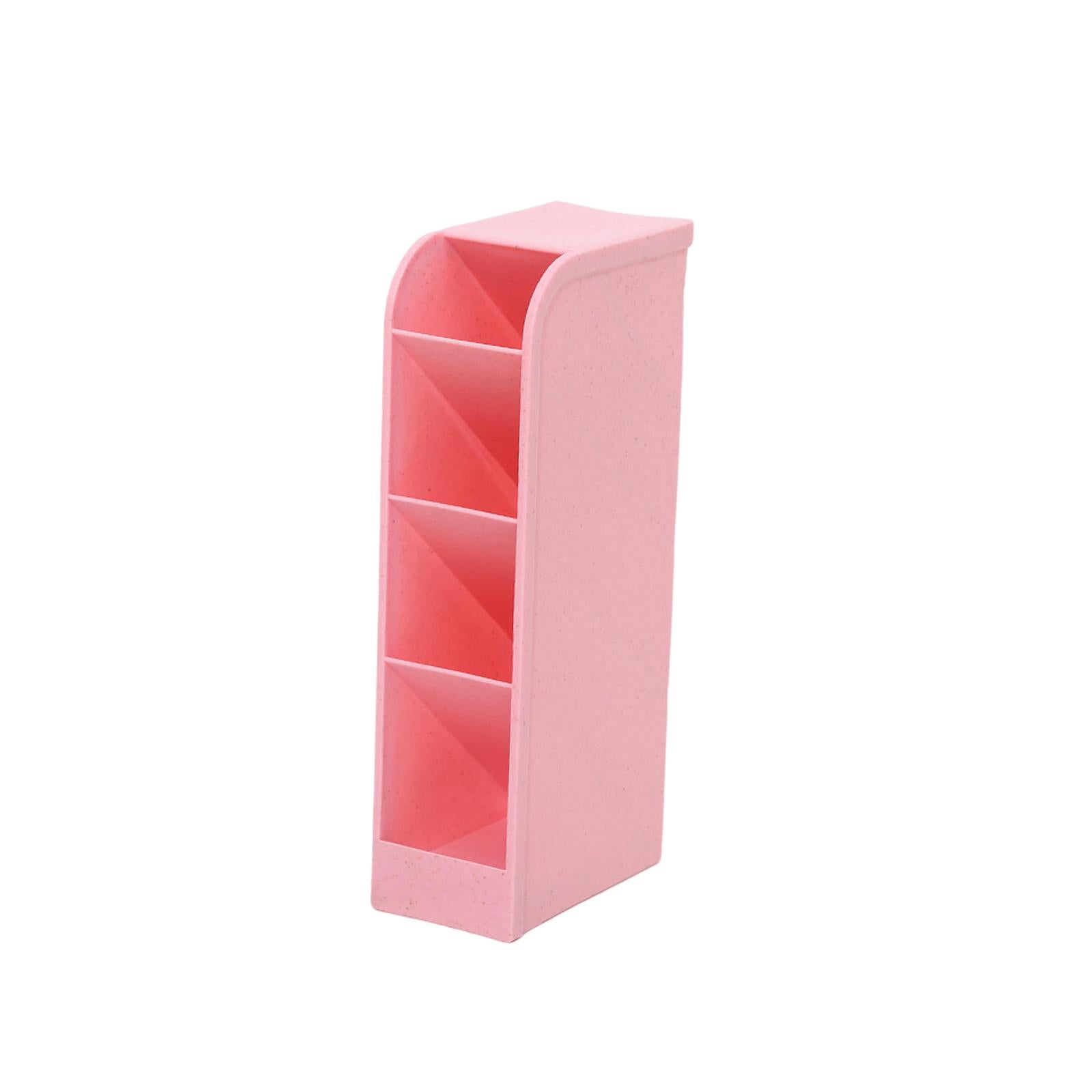 Desktop Organizer Cosmetcis Storage Container for Countertop School Office Pink