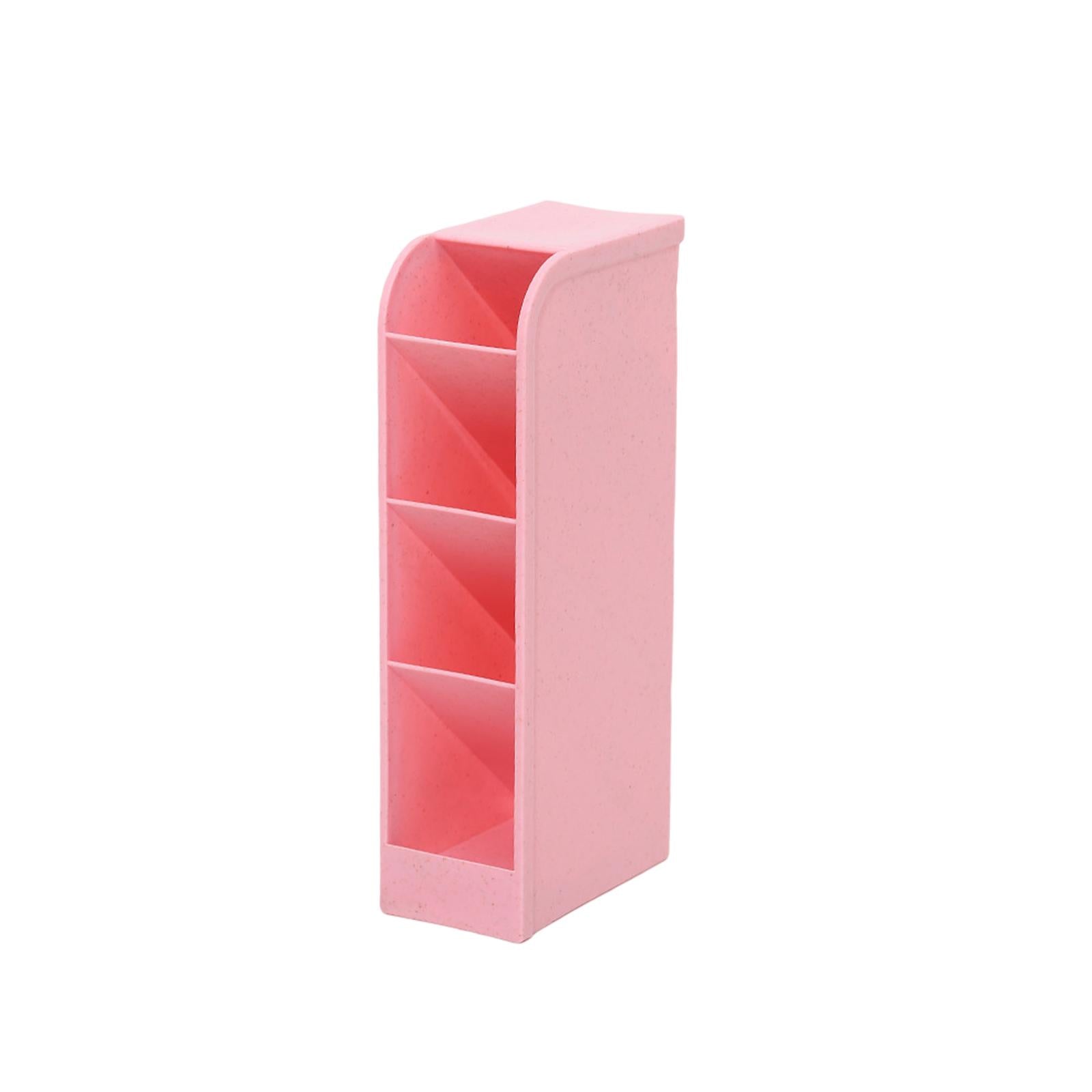 Desktop Organizer Cosmetcis Storage Container for Countertop School Office Pink