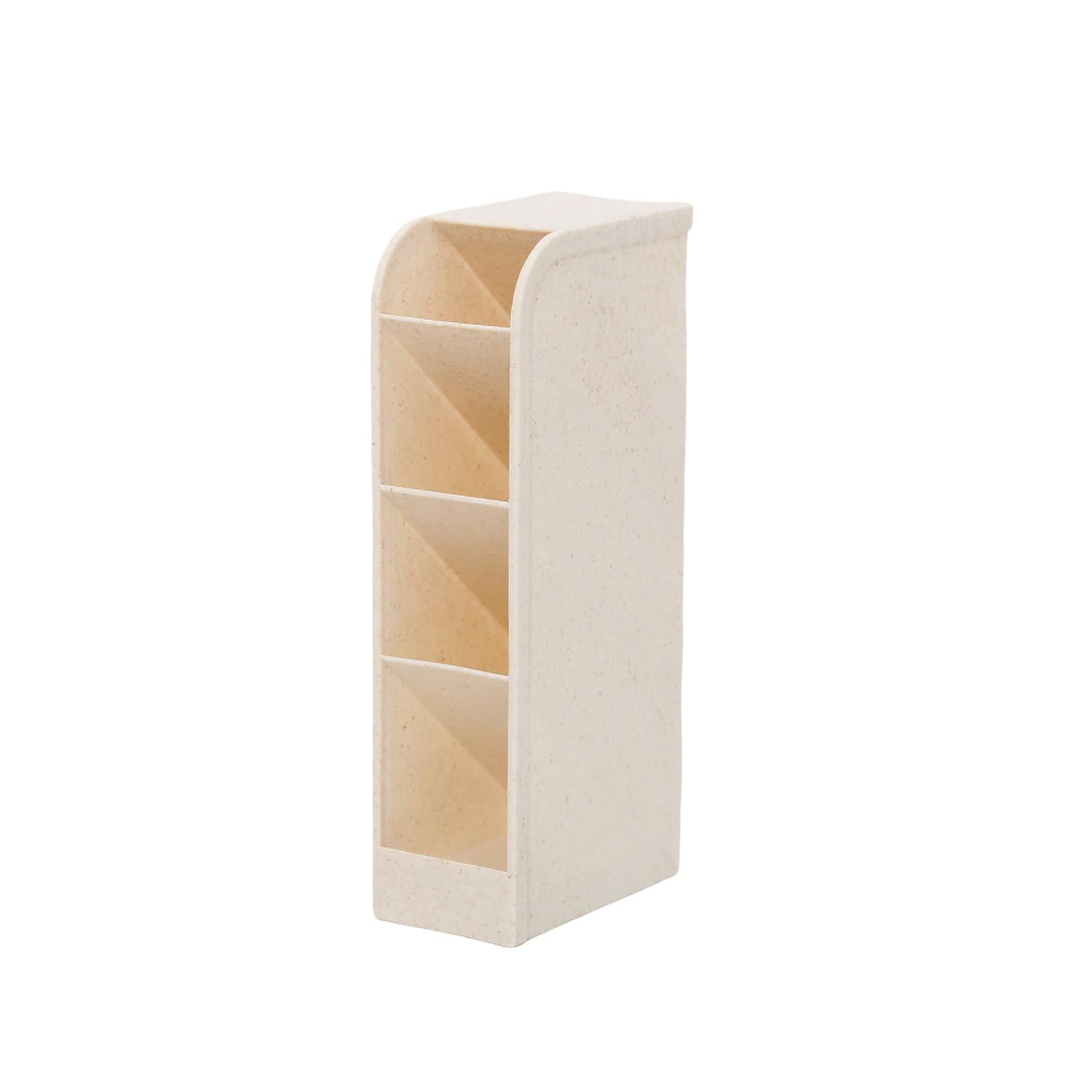 Desktop Organizer Cosmetcis Storage Container for Countertop School Office Beige