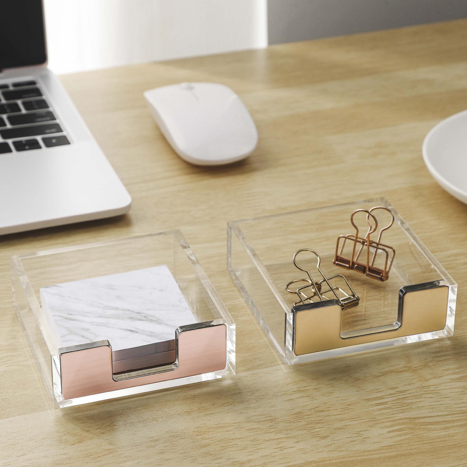 Note Box Simple Organization Creative Accessories for School Desk Rose Gold
