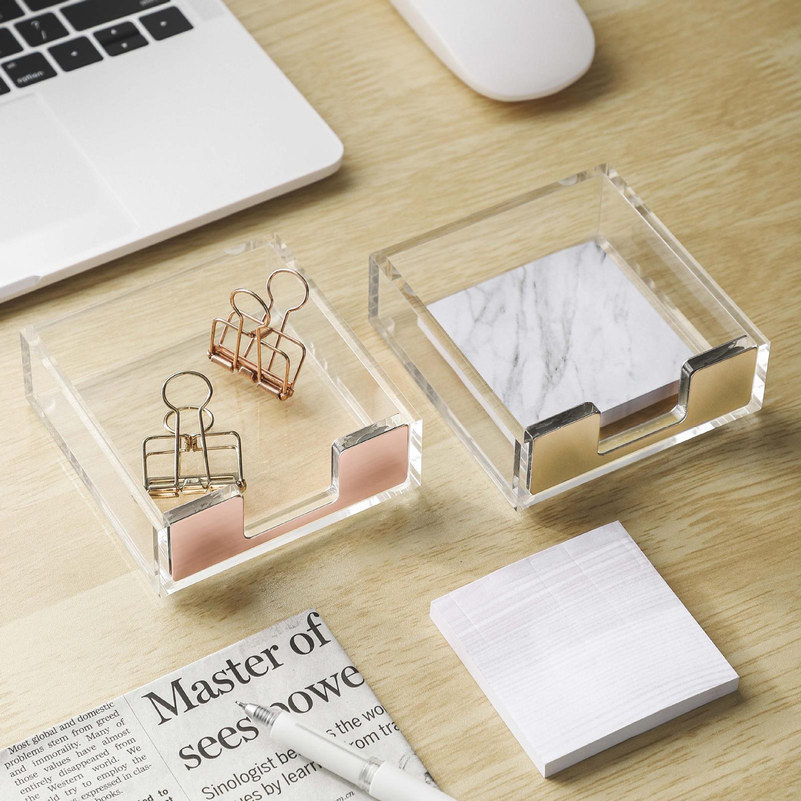 Note Box Simple Organization Creative Accessories for School Desk Rose Gold