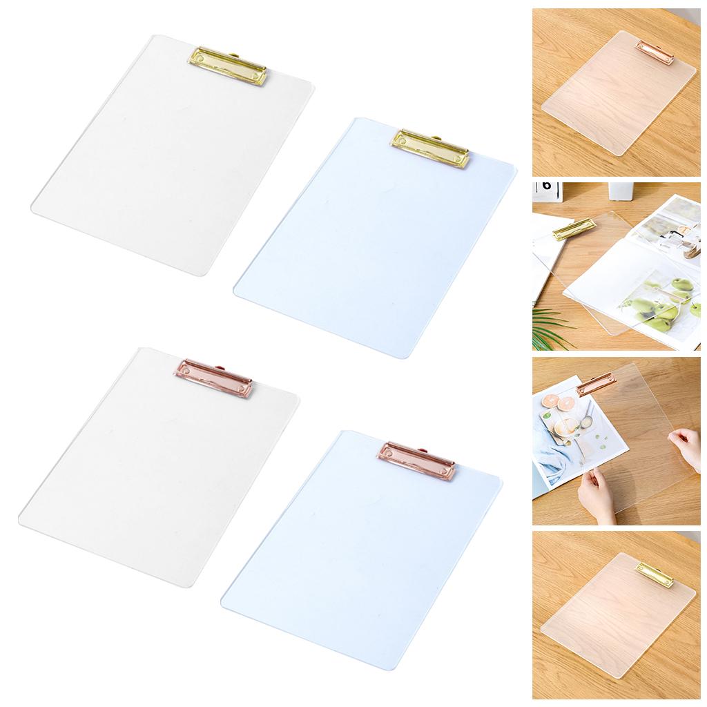 Portable Clipboard A4 Multifunctional Stationery for Memo A4 Paper Notes Transparent Gold