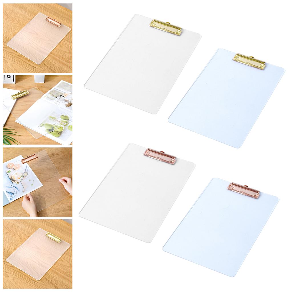 Portable Clipboard A4 Multifunctional Stationery for Memo A4 Paper Notes Transparent Gold