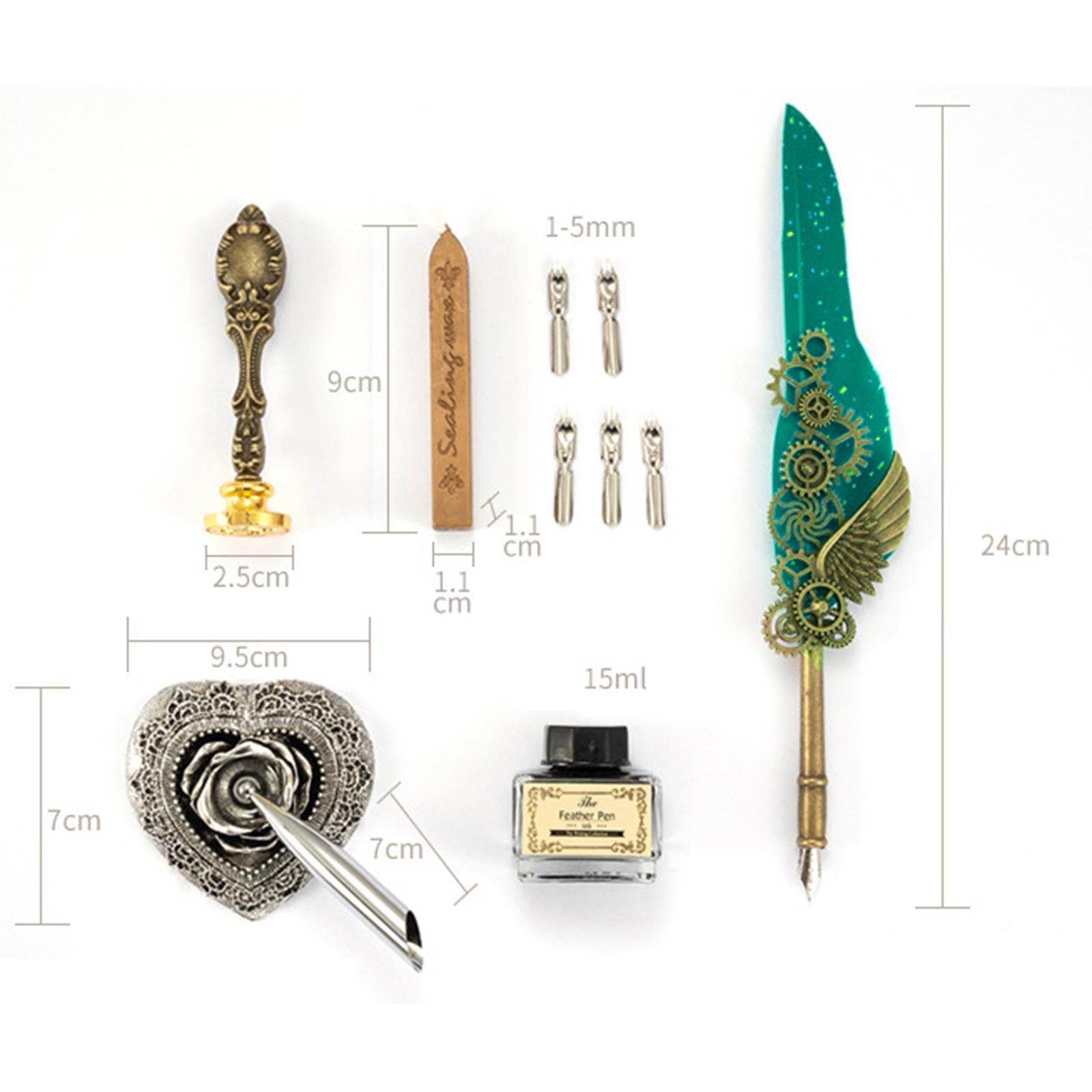 Calligraphy Pen Set Feather Pen Set for Beginners Writing Birthday Gift Dark Green