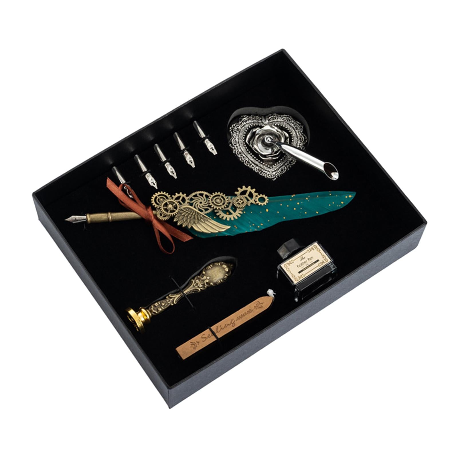 Calligraphy Pen Set Feather Pen Set for Beginners Writing Birthday Gift Dark Green